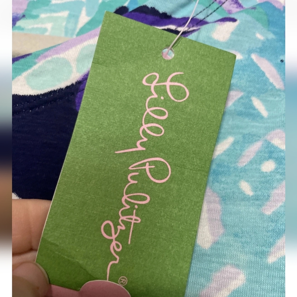 NWT Lilly Pulitzer Size Medium Hollee Dress In Bright Navy Alotta Colada - Picture 4 of 12